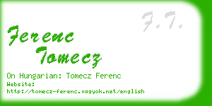 ferenc tomecz business card